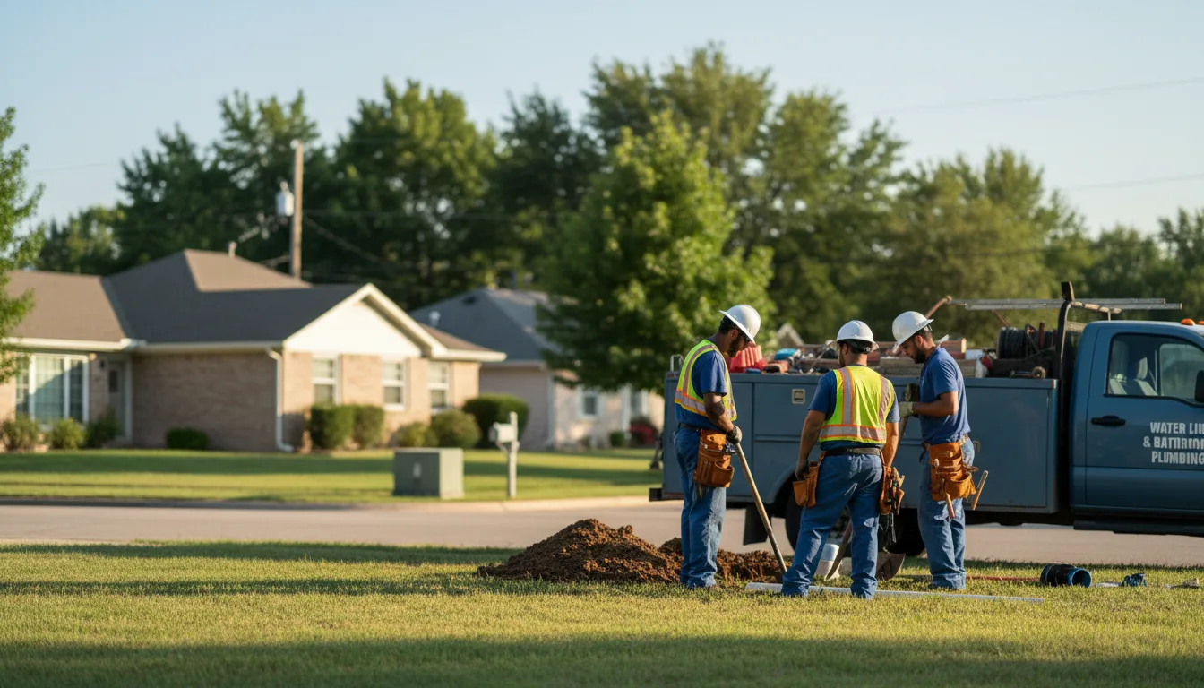Residential water line and bathroom plumbing service in Alvin, TX